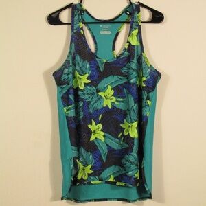 Floral Tek Gear Teal Active Tank Top